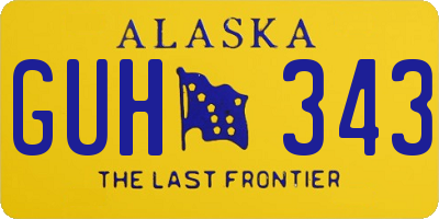 AK license plate GUH343