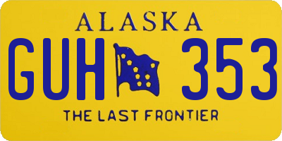 AK license plate GUH353