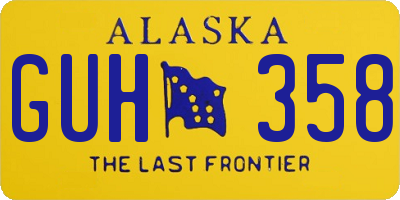 AK license plate GUH358