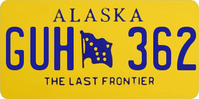 AK license plate GUH362