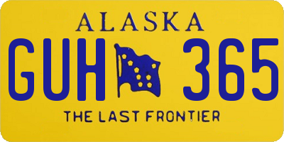 AK license plate GUH365