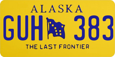 AK license plate GUH383