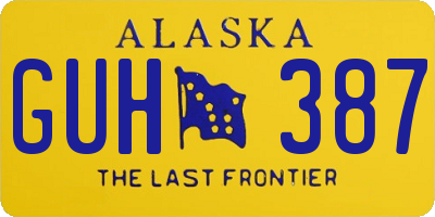 AK license plate GUH387