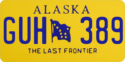 AK license plate GUH389
