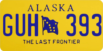 AK license plate GUH393