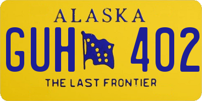 AK license plate GUH402