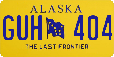 AK license plate GUH404