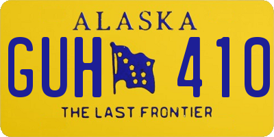 AK license plate GUH410