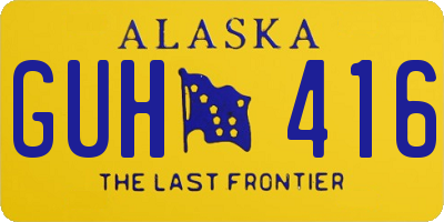 AK license plate GUH416