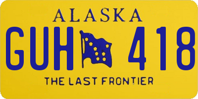 AK license plate GUH418
