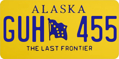 AK license plate GUH455