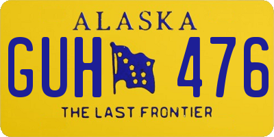 AK license plate GUH476