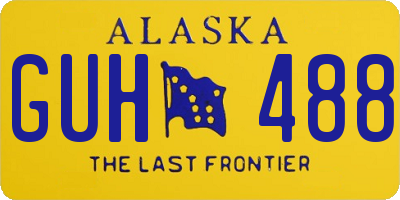 AK license plate GUH488
