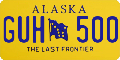 AK license plate GUH500