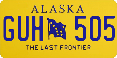 AK license plate GUH505