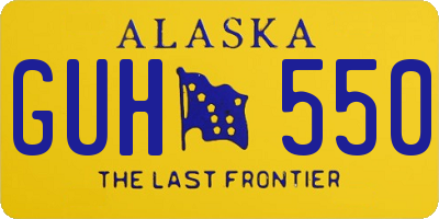 AK license plate GUH550