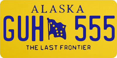 AK license plate GUH555
