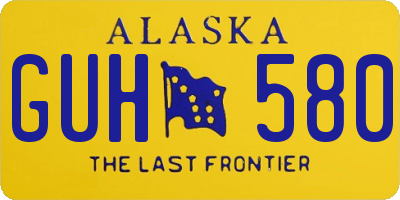 AK license plate GUH580