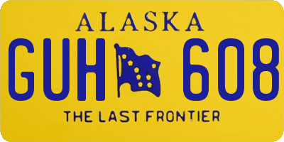 AK license plate GUH608