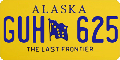 AK license plate GUH625