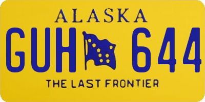 AK license plate GUH644