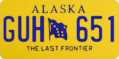 AK license plate GUH651