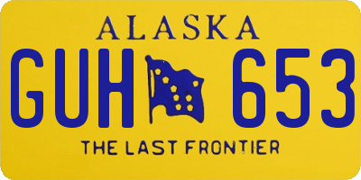 AK license plate GUH653
