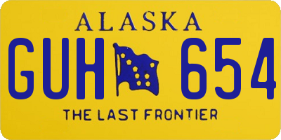 AK license plate GUH654