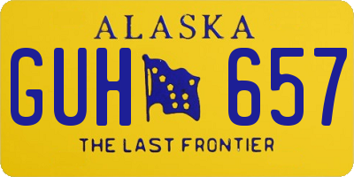 AK license plate GUH657