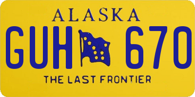 AK license plate GUH670