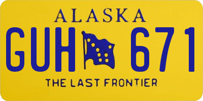AK license plate GUH671
