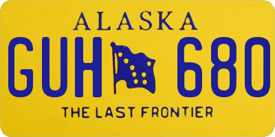 AK license plate GUH680