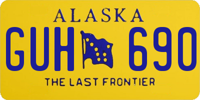 AK license plate GUH690