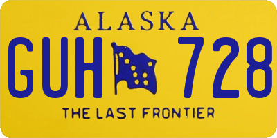 AK license plate GUH728