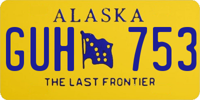 AK license plate GUH753