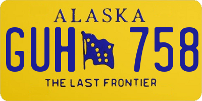 AK license plate GUH758