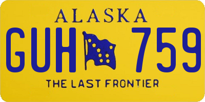 AK license plate GUH759