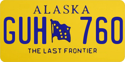 AK license plate GUH760