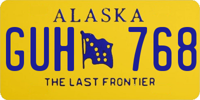 AK license plate GUH768