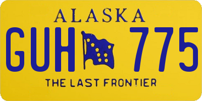 AK license plate GUH775