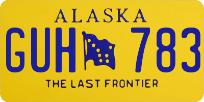 AK license plate GUH783