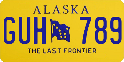AK license plate GUH789