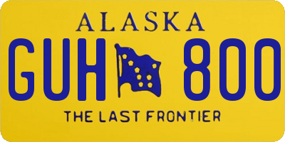 AK license plate GUH800