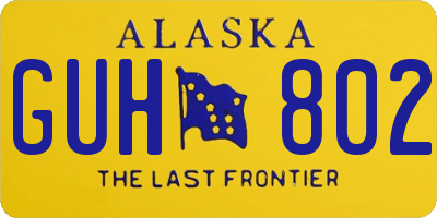 AK license plate GUH802