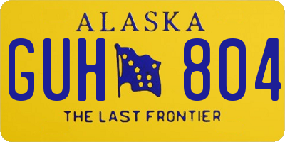 AK license plate GUH804