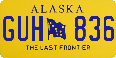 AK license plate GUH836