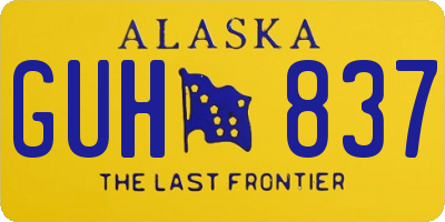 AK license plate GUH837