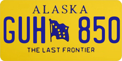 AK license plate GUH850