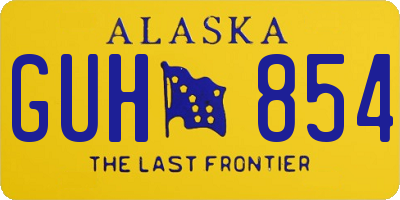AK license plate GUH854