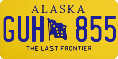 AK license plate GUH855